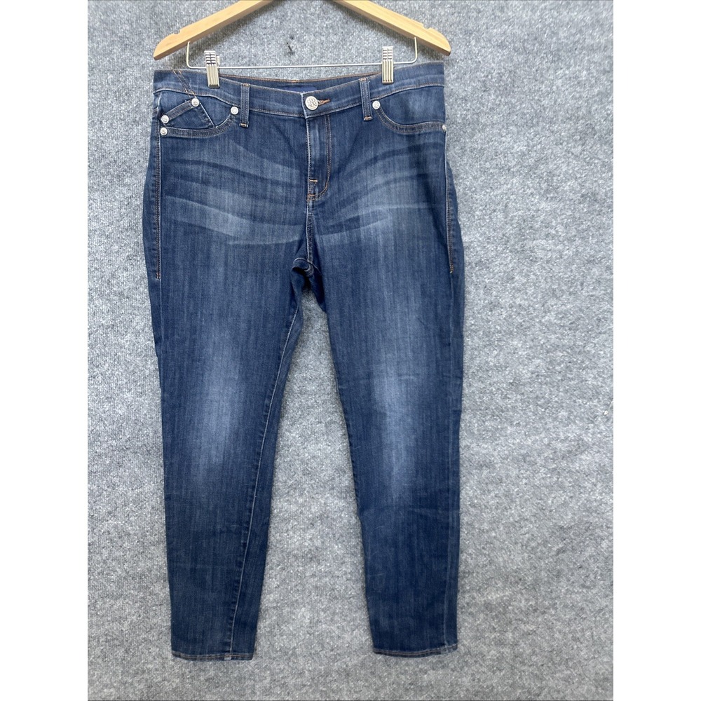 Rock & Republic Jeans Womens 16 M Kashmiere Blue Denim Skinny Stretch Dark Wash